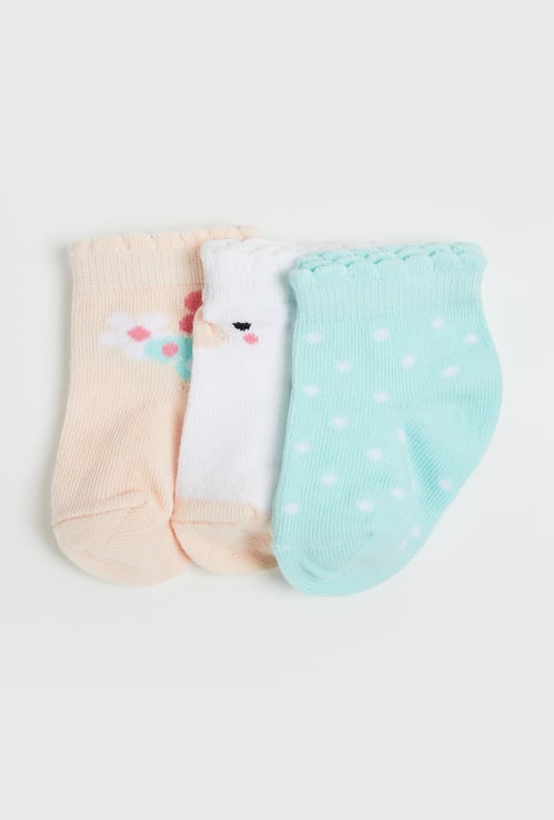 FAME FOREVER Girls Printed Socks - Set of 3