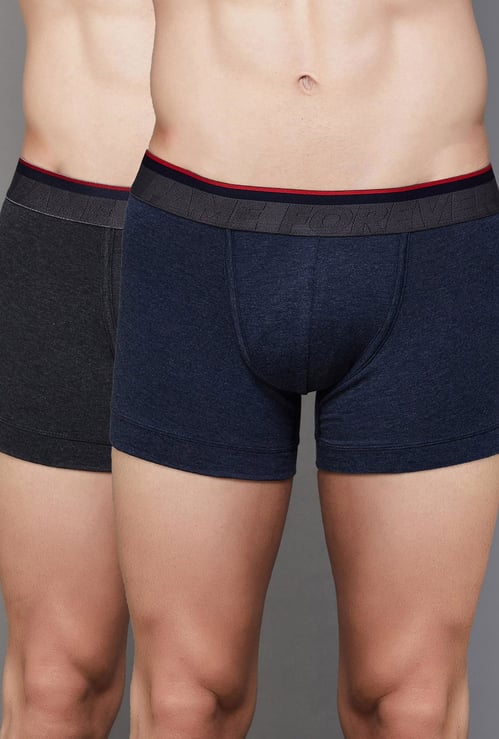 FAME FOREVER Men Solid Trunks - Pack of 2