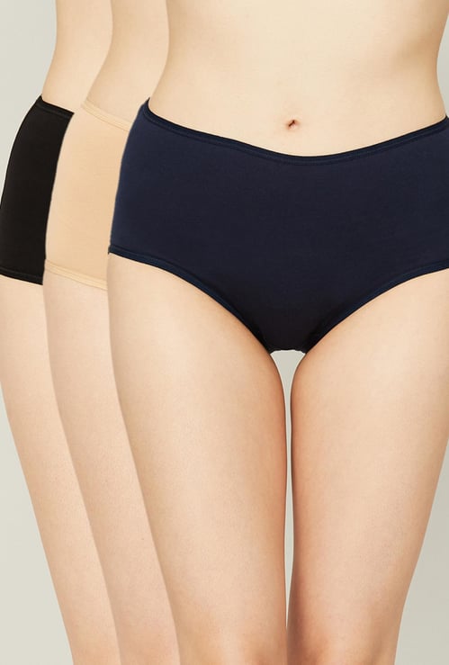 GINGER Solid Hipster Panties- Pack of 3