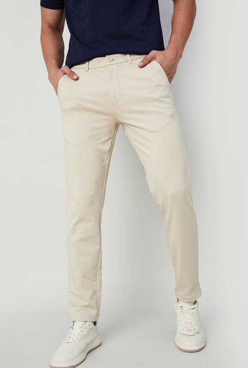 CODE Solid Slim Tapered Trousers