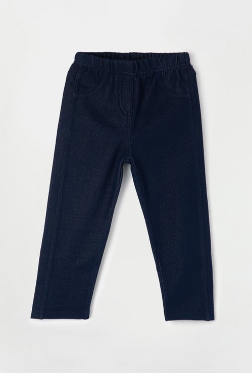 JUNIORS Girls Dark Wash Elasticated Jeggings