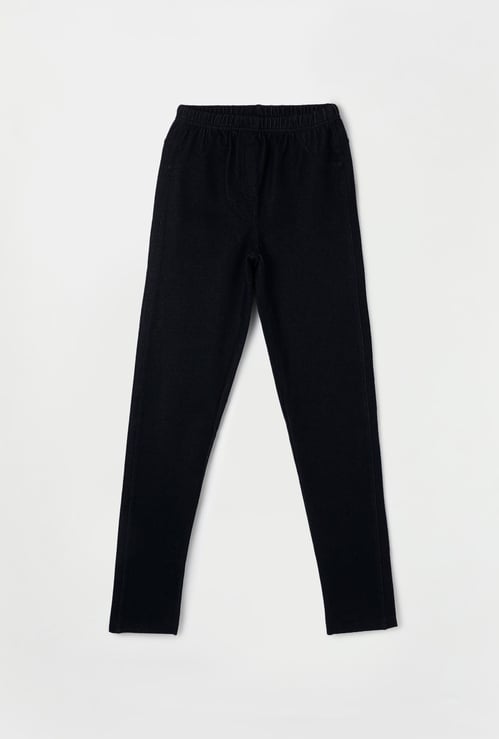 FAME FOREVER Girls Solid Elasticated Jeggings