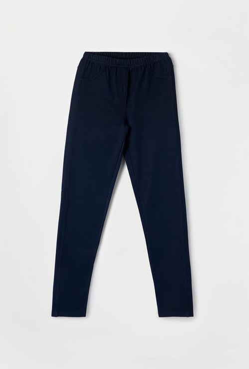 FAME FOREVER Girls Solid Elasticated Jeggings