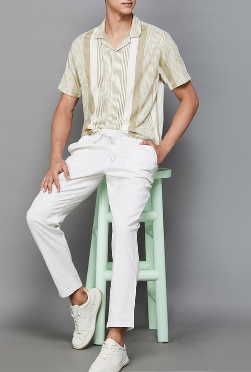 FAME FOREVER Solid Slim Tapered Trousers