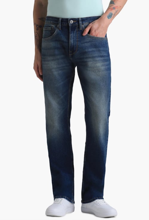 JACK & JONES Men Washed Bootcut Jeans