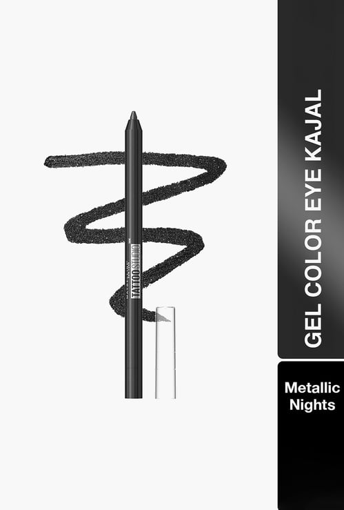 MAYBELLINE NEW YORK Tattoo Gel Colour Eye Liner Pencil - Metallic Nights Black - 1.2g