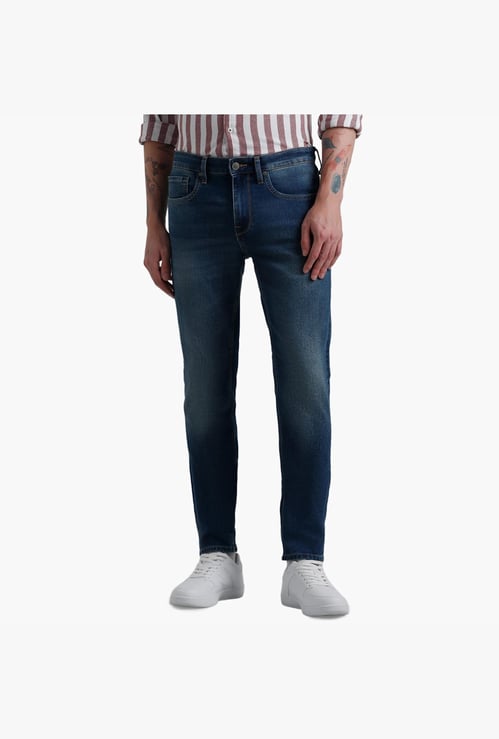 JACK & JONES Men Washed Slim Straight Fit Jeans