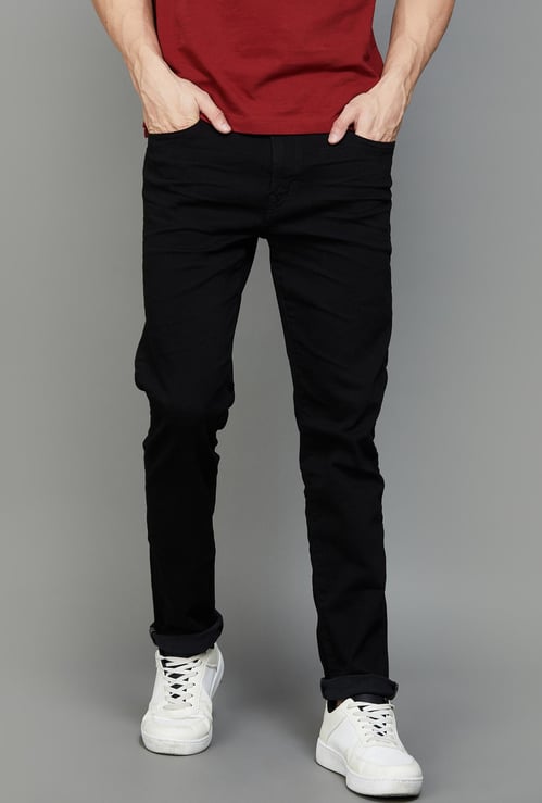 AMERICAN EAGLE Solid Slim Tapered Jeans