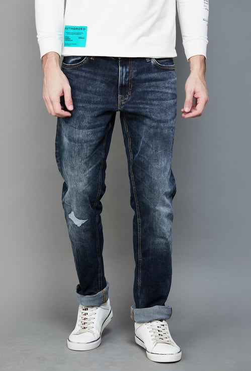 JACK & JONES Men Stonewashed Regular Straight Jeans