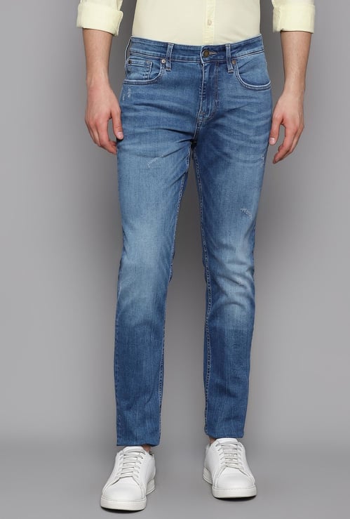 JACK & JONES Men Washed Slim Straight Fit Jeans