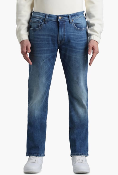 JACK & JONES Men Washed Slim Straight Jeans