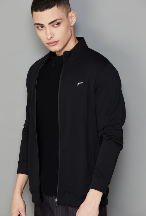 FAME FOREVER ACTIVE Textured Zip-Up Sports Jacket