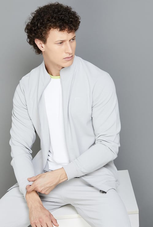 FAME FOREVER ACTIVE Textured Zip-Up Sports Jacket