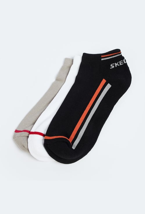 SKECHERS Men Striped Ankle-Length Socks - Pack of 3