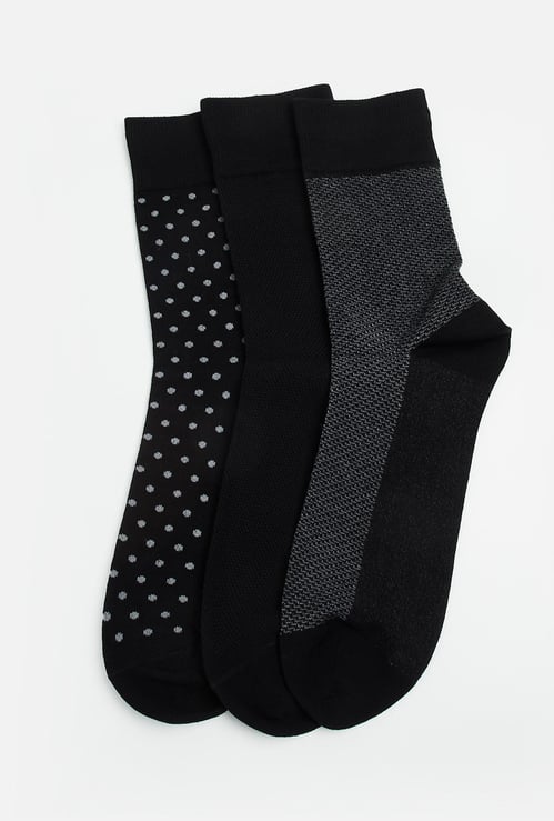 CODE Men Assorted Crew-Length Formal Socks - Pack of 3