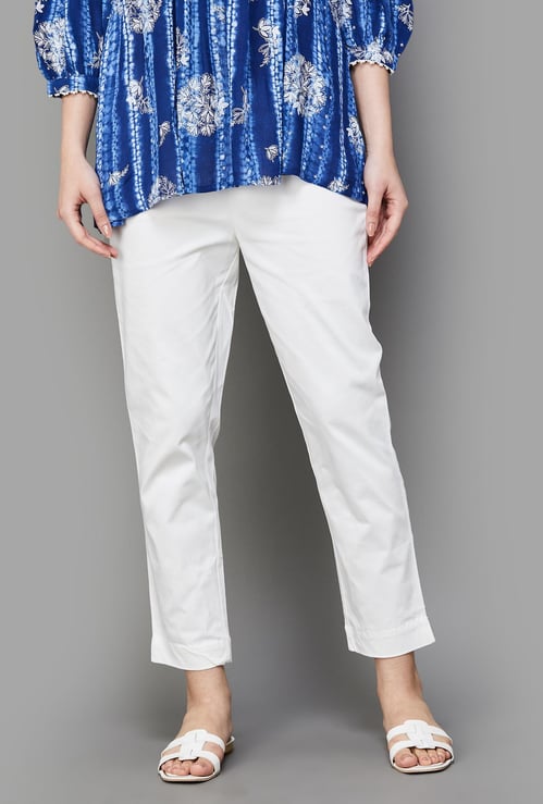 BIBA Women Solid Straight Pant