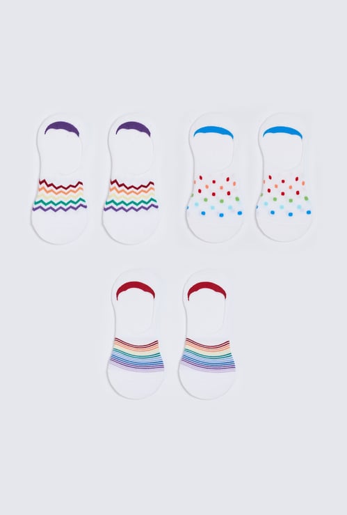GINGER Women Printed No-Show Socks - Pack of 3