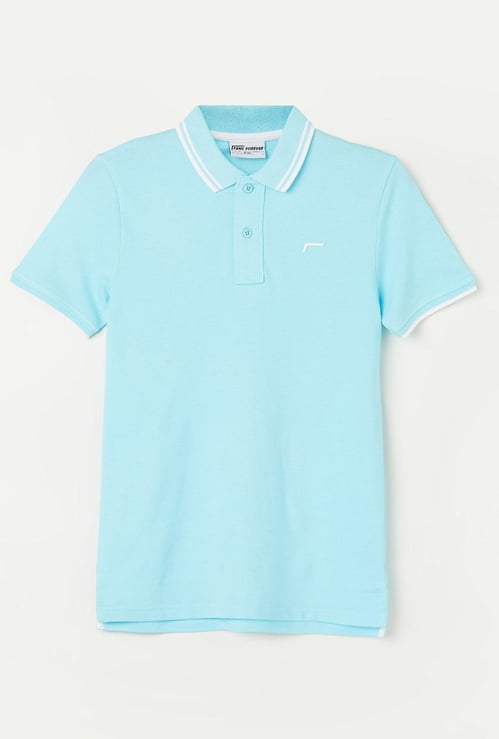 FAME FOREVER Boys Contrast Trim Polo T-shirt