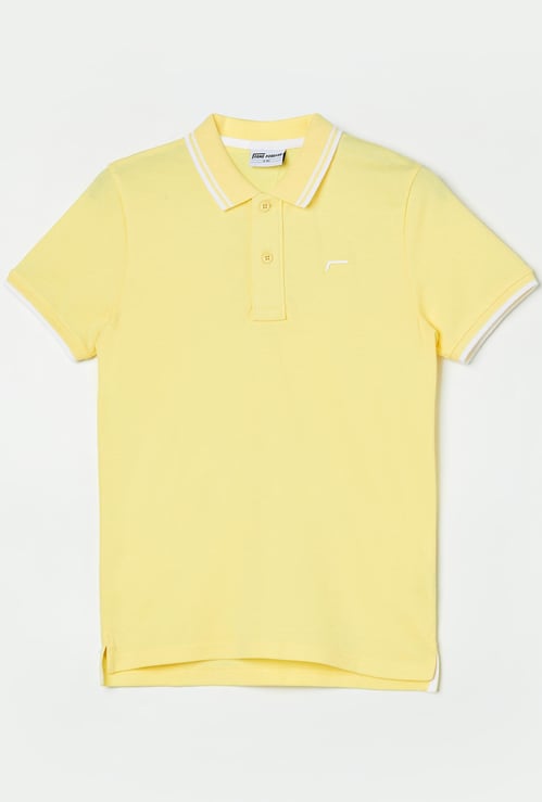 FAME FOREVER Boys Contrast Trim Polo T-shirt