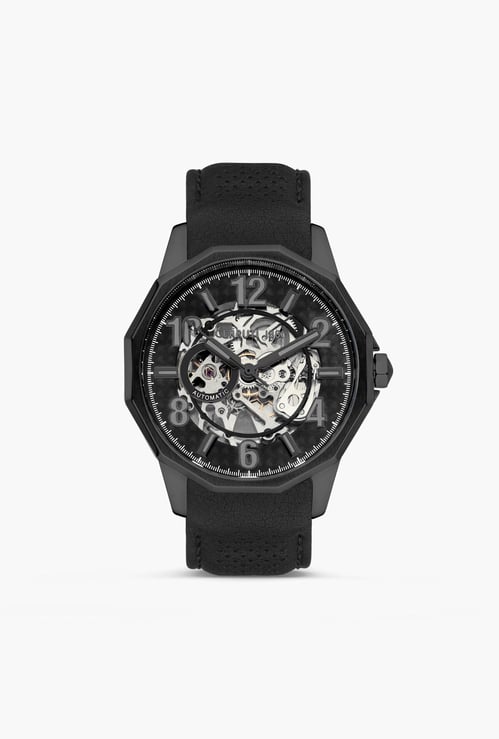 CERRUTI 1881 Men Skeleton Automatic Watch with Leather Strap - CECIWGE0007305W