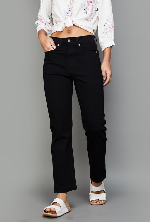 LEVI'S Women Solid Straight Fit Mid-Wash Jeans