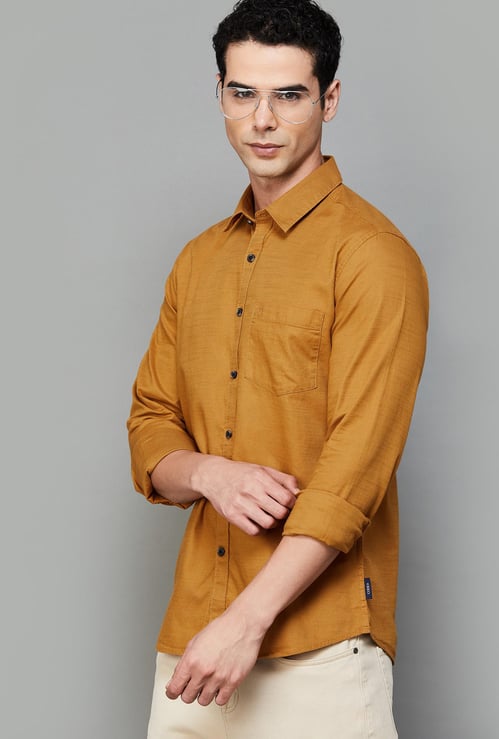 CODE Men Solid Slim Fit Shirt