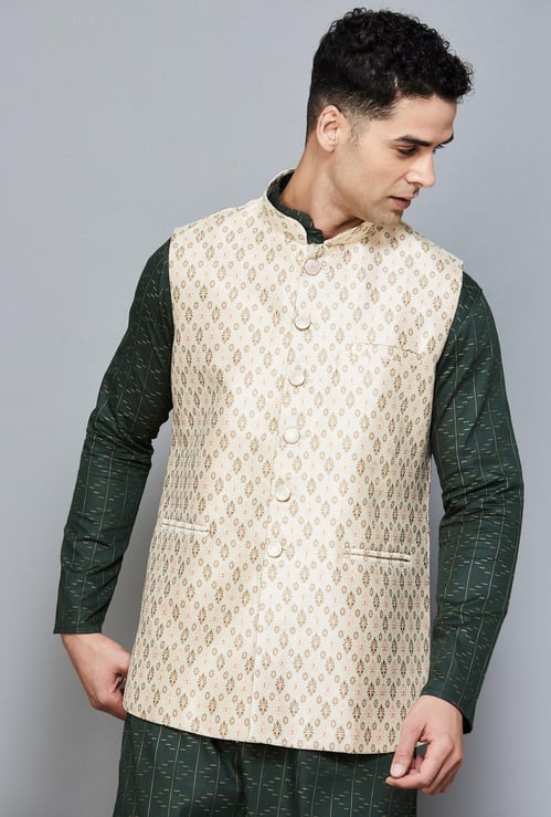 MANYAVAR Men Printed Nehru Jacket
