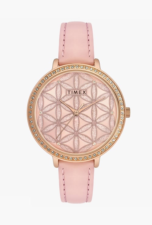 TIMEX Fashion Women Embellished Analog Watch with Leather Strap - TWEL14707