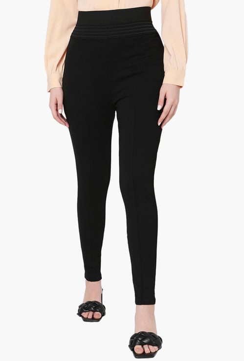 VERO MODA Women Solid High-Rise Leggings