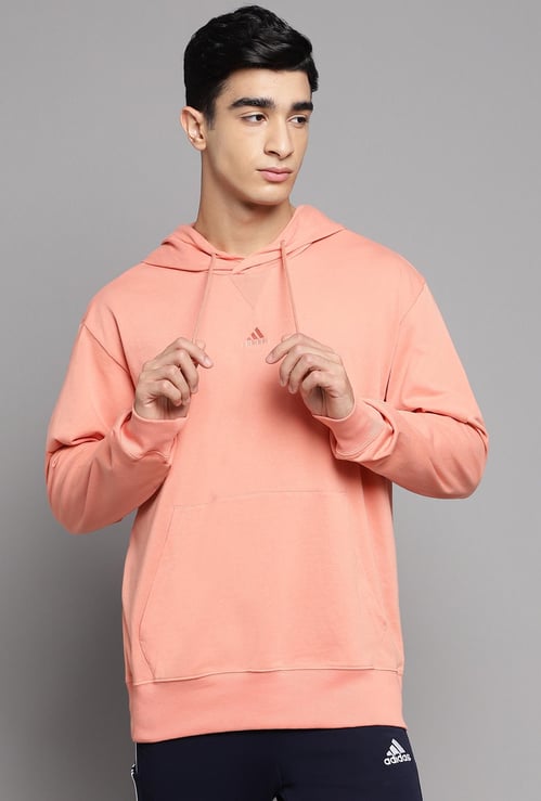 ADIDAS Men Solid Hooded Sweatshirt