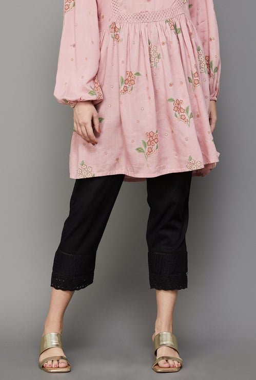 BIBA Women Solid Straight Pant