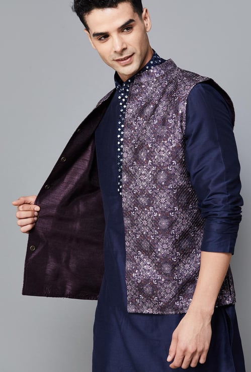 MELANGE Embroidered Reversible Nehru Jacket