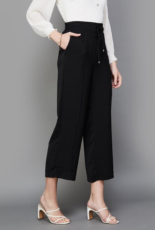 CODE CLASSIC Women Solid Pintuck Elasticated Culottes