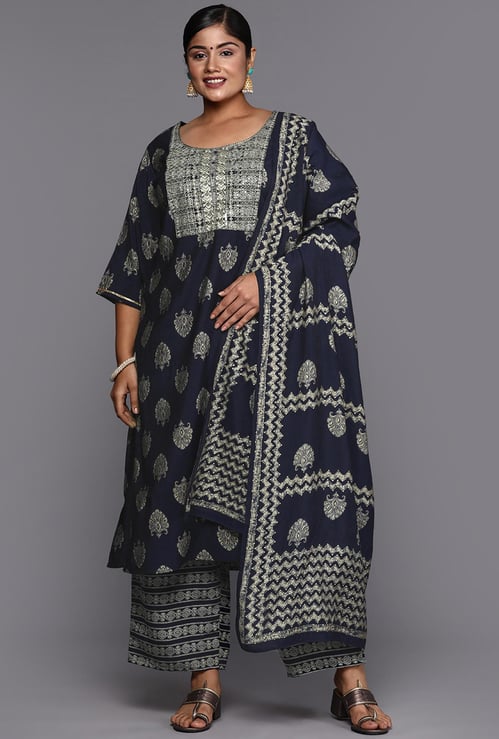 EXTRA LOVE BY LIBAS Women Printed Straight Kurta Set