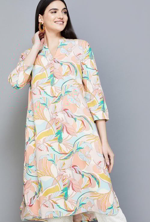MELANGE Women Floral Printed Straight Kurta