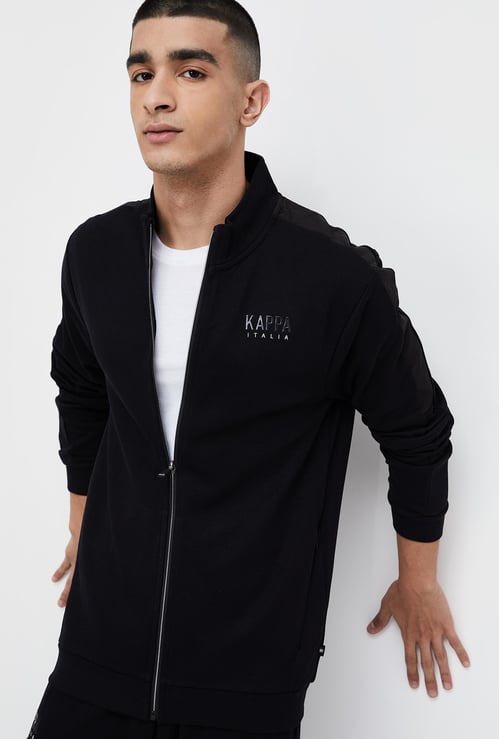KAPPA Men Solid Front Open Sweatshirt
