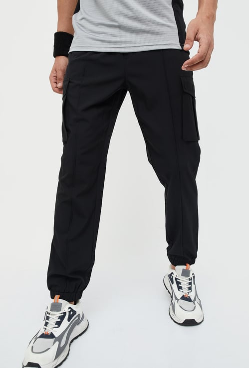 KAPPA Men Solid Cargo Sports Joggers