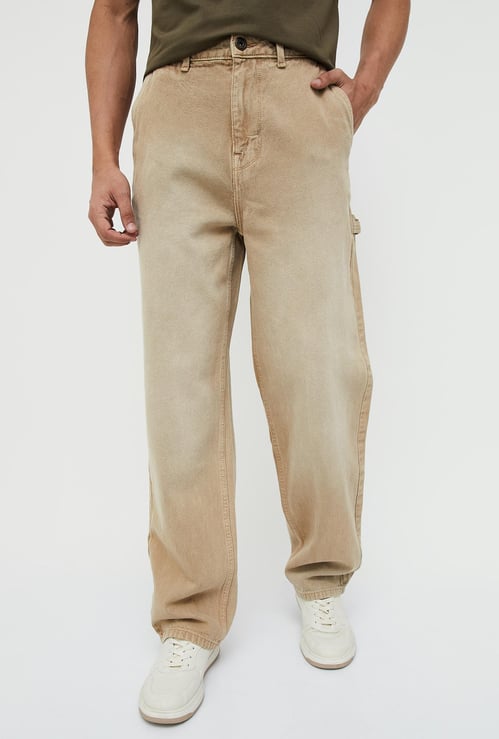 FORCA Men Washed Loose Fit Cargo Jeans