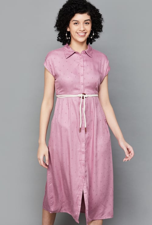 FAME FOREVER Women Textured Shirt Dress