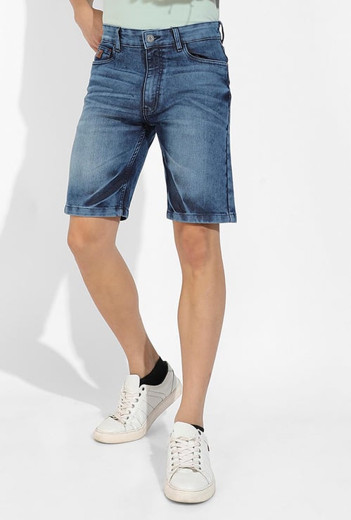 CAMPUS SUTRA Men Whiskered Denim Shorts