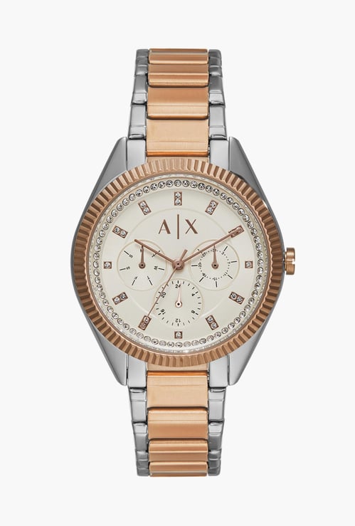 ARMANI EXCHANGE Women Embellished Chronograph Watch with Metal Strap - AX5662I