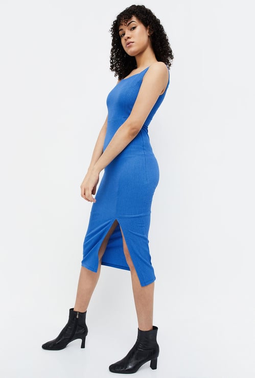 GINGER Women Solid Bodycon Midi Dress