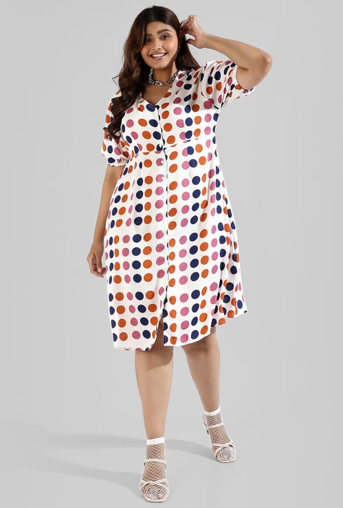INSTAFAB PLUS Women Printed A-line Dress