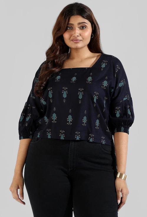 INSTAFAB PLUS Women Printed Melon Sleeve Top