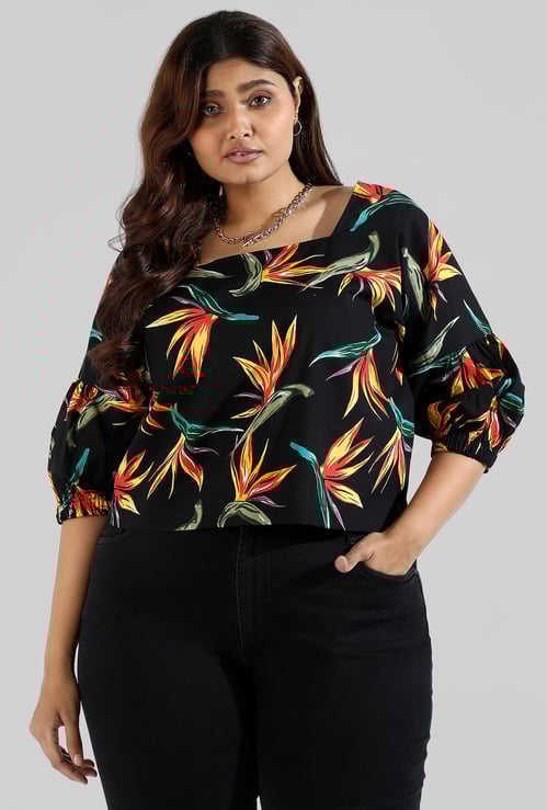 INSTAFAB PLUS Women Printed Square Neck Top