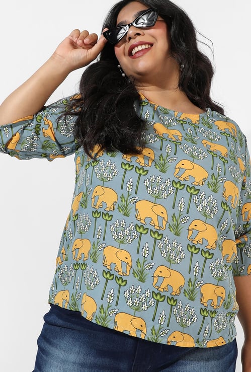 INSTAFAB PLUS Women Elephant Printed Top