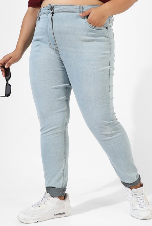 INSTAFAB PLUS Women Washed Slim Fit Jeans