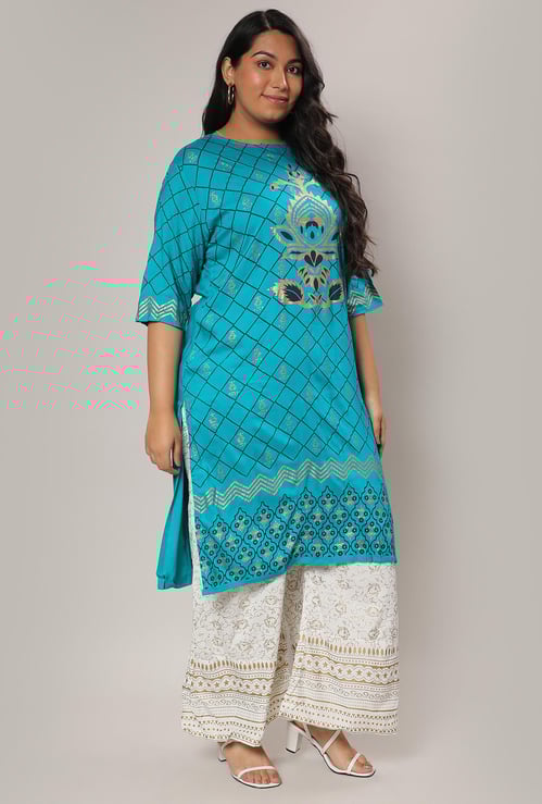 INSTAFAB PLUS Women Foil Print Kurta Set