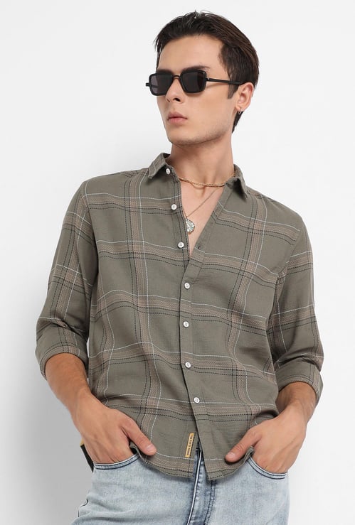 CAMPUS SUTRA Men Tartan Checked Regular Fit Casual Shirt