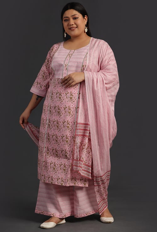 EXTRA LOVE BY LIBAS Women Printed Straight Kurta Set